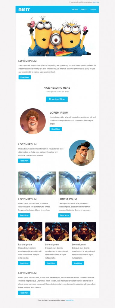 Email responsive Minty
